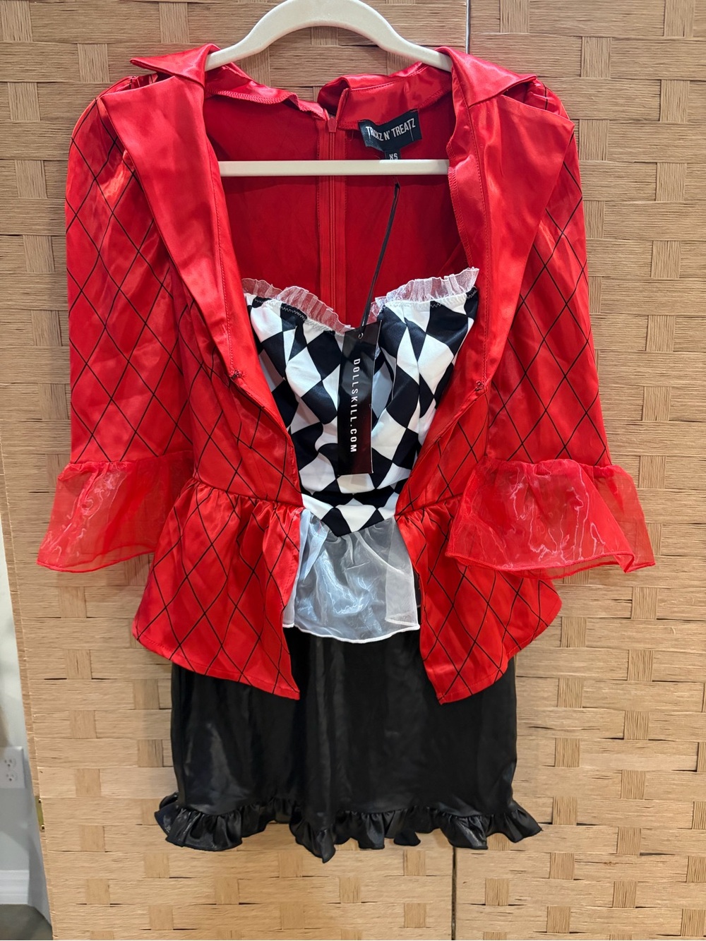 NWT Dollskill Harley Quinn SHARED MADNESS CLOWN COSTUME size XS - Picture 2 of 4
